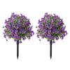 Künstliche Violette Formschnittbäume mit Dornen UV-beständige Kunststräucher Büsche Frühling Sommer Kunstpflanzen für Garten Veranda Terrasse