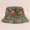 Double Sided Floral Bucket Hat Breathable Fisherman Hat Beanies Hat Rose Printing Cloche Style Vintage Rose Pattern