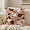 Halloween Witch Hat Skull Cushion Cover Linen Pillowcase Soft  for Sofa Bed Home Room Decor