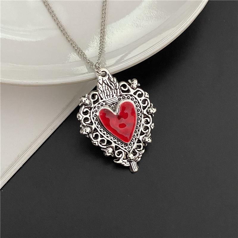 Punkl Big Cross Pendant Necklaces for Women Men Gothic Irregular Cross Clavicle Chain Necklaces Aesthetic Zircon