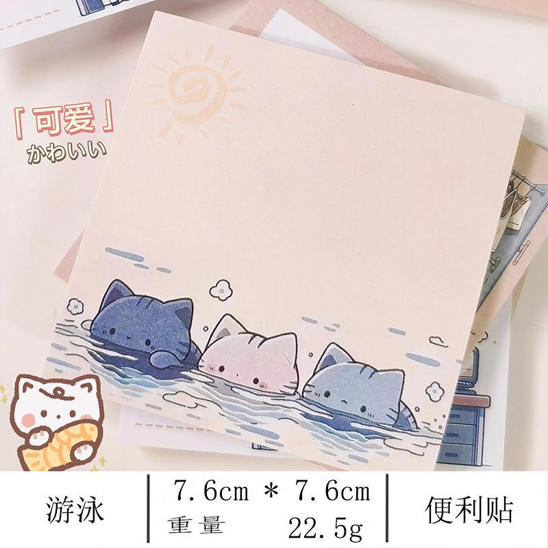 

50sheets Original Design Japanese Cat Cute Post Notes Cartoon Girl Student Sticky Note Memo Notes Material Book School Supplies
