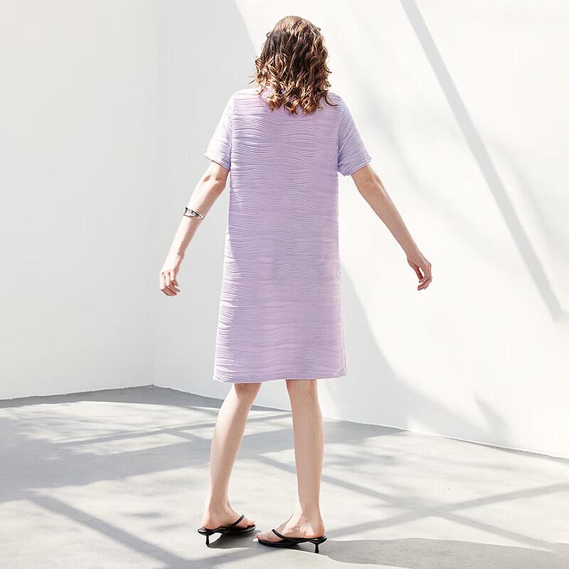Chuyu Women's Flowing Wavy Texture T-Shirt Dress