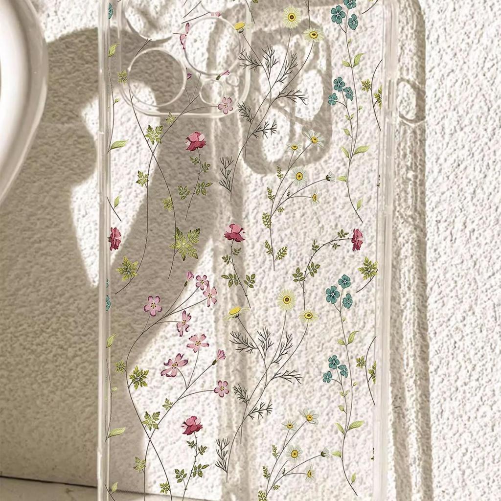 Floral Anti-Drop Transparent Case for iPhone 14-17 Pro Max