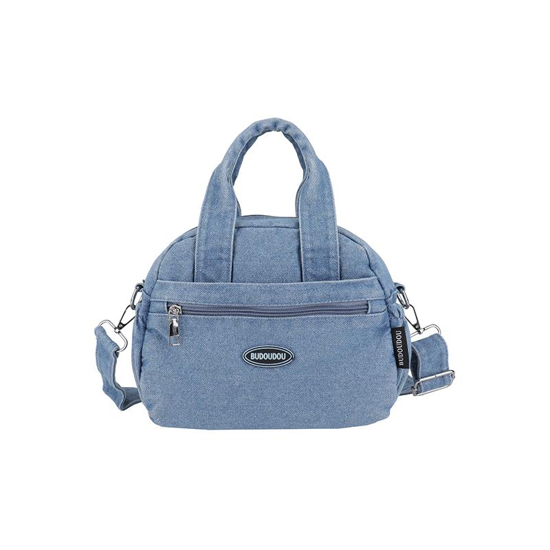 

Джинсовая сумка Женская сумка через плечо Большая вместимость Сумка на плечо светло-синий