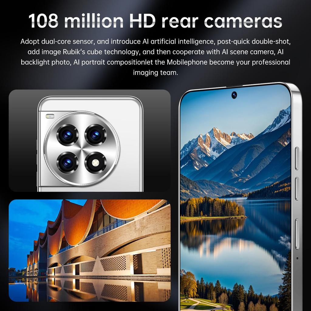 Top-Selling S12 Plus 7.3-Inch Android Mobile Phone, 16GB+1TB Storage