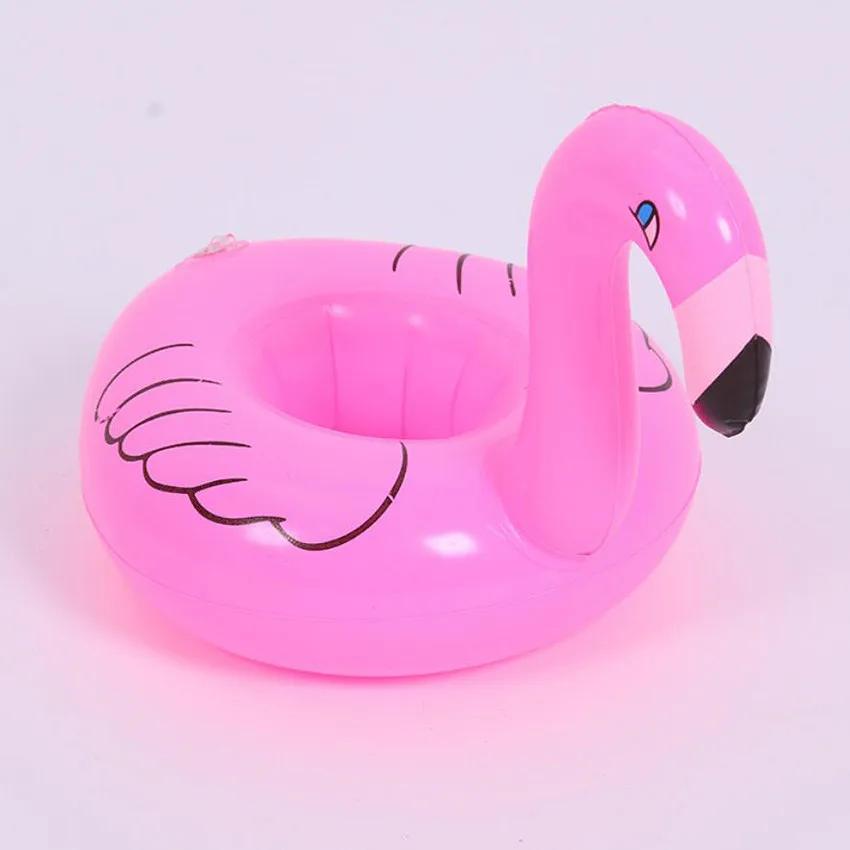 Mini Water Coasters Floating Inflatable Cup Holder Swimming Pool Drink Float Toy Inflatable Circle Pool Coasters Swan Flamingo