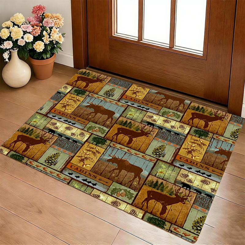 Cabin Moose Living Room Nonslip Area Rug Soft Carpet For Bedroom Game Playroom Sofa Office Home Decor Doormat Christmas Gift C9302102