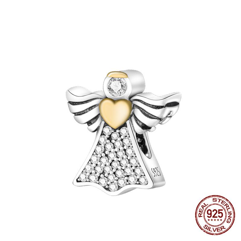 Authentic Original Copper Metal Virgin Mary Cross Bead Components Little Witch Angel Charm Bead Components Compatible With Authentic Original