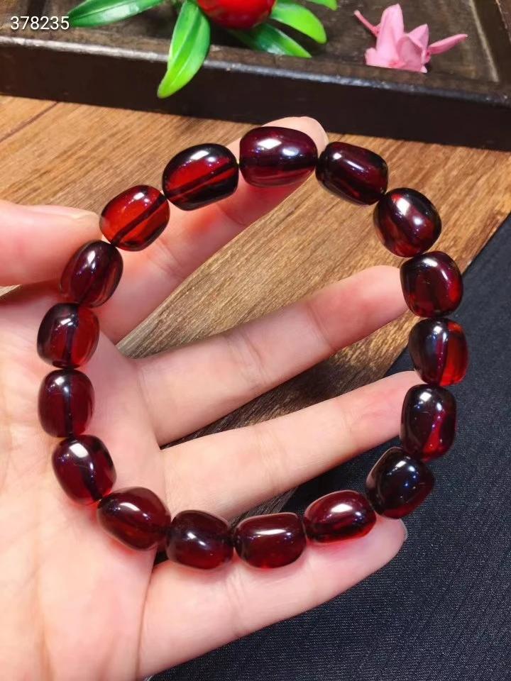 Bracciale in Granato Naturale Pietra Preziosa Donna Uomo 7mm 8mm 9mm 10mm Elastico Cristallo Perline Rotonde Bracciale AAAAA