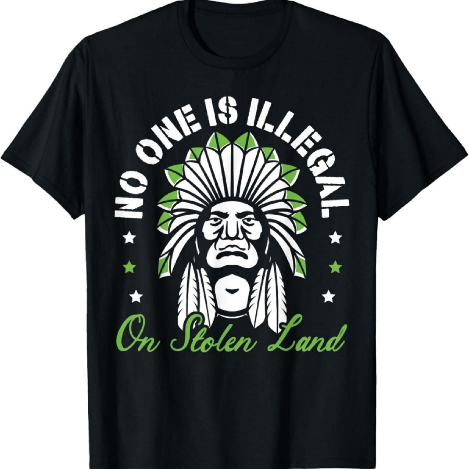 Никто не нелегален на украденной земле Футболка коренных американцев S