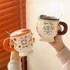 Ceramic Mugs Household Cups  Couple Breakfast Cups  Cartoon Children's Women's Tall Glasses  Water Cups  Souvenirs
