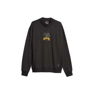 Puma Franchise Basketball Sweatshirt Letter Print Casual Round Neck Loose Sports Hoodie Men Sweatshirt Black 622021-01