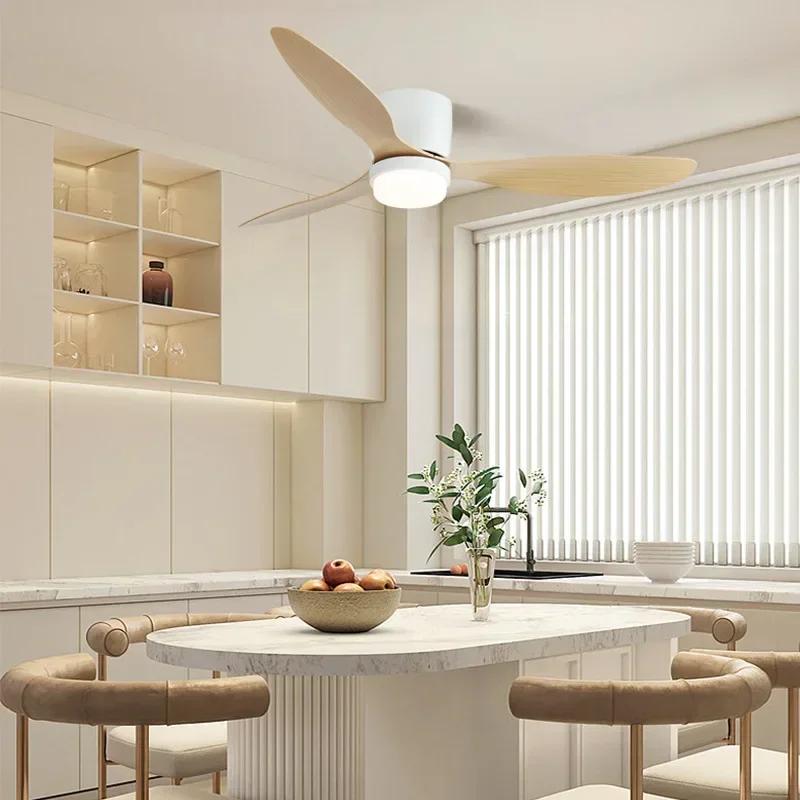 Ceiling Fan Light LED Fan Lamps 85-265V 42/52Inch Remote Control Living Room Restaurant Bedroom Study Home Decor Lighting
