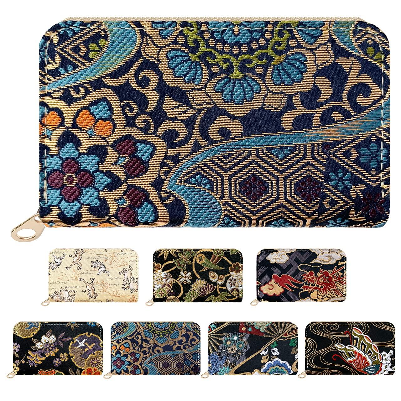 

Coin Round Zipper Small Coin Coin Nishijin Diagonal Chinese Glossy Navy Case, Pouch, Wallet, Purse, Case, Compact, Women s, Kimono, Gorgeous, Ori,