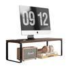 Desktop Monitor Riser Stand with Keyboard Tray and Storage Rack
