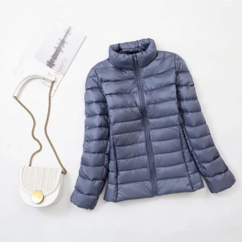 Womens Lightweight Short Down Jacket Plus Size Stand Collar White Duck Warm Coat