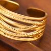 Thumb Ring Geometric Lines Shape Adjustable Opening Design Finger Ring Stainless Steel Finger Band Versatile Jewelry Gift