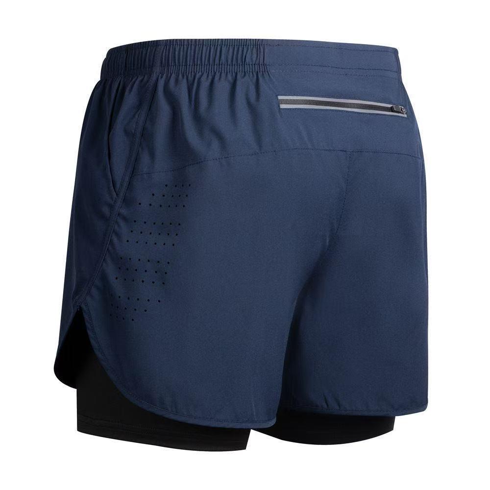 Herren-Zwei-in-Eins-Laufshorts mit Schnelltrocknung und Anti-Exposure-Futter