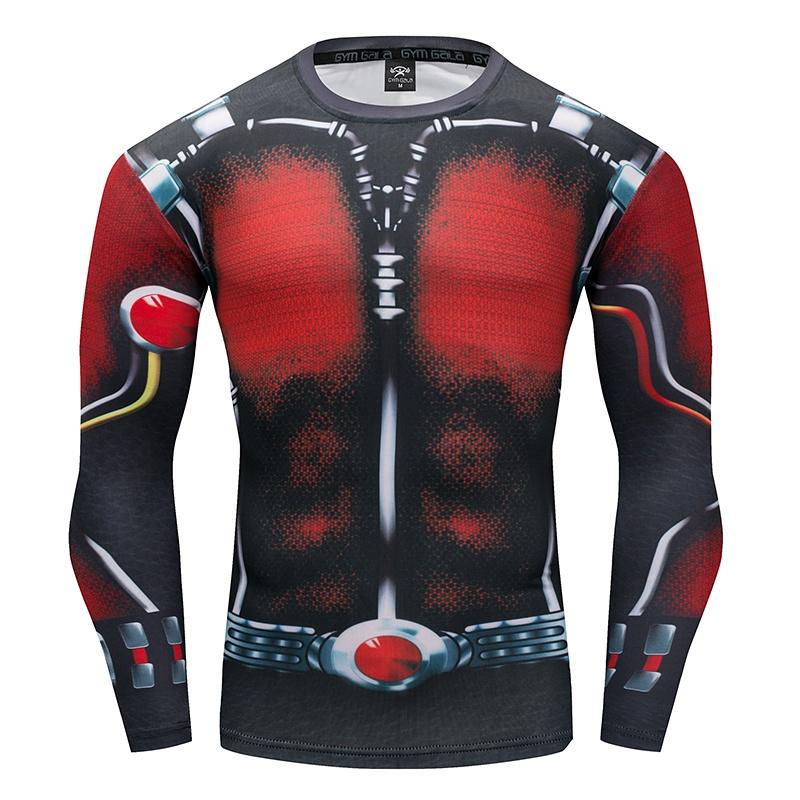 Stylish And Comfortable Men T-shirt Long Sleeve Super Hero Compression Sport 3d Fitness Cycling Shirt