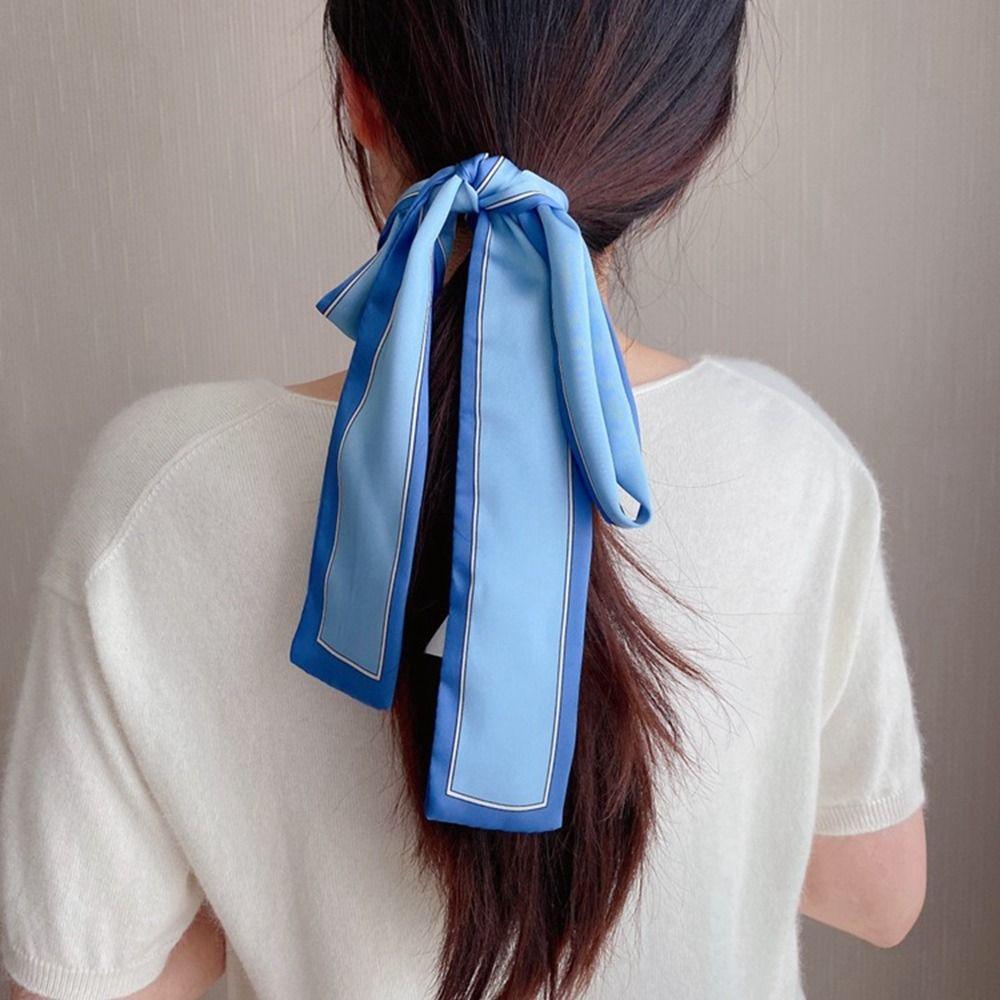 Headband Wraps Stripe Neckerchief Silk Scarf Printed Scarf Korean Style Scarves Small Long Scarf