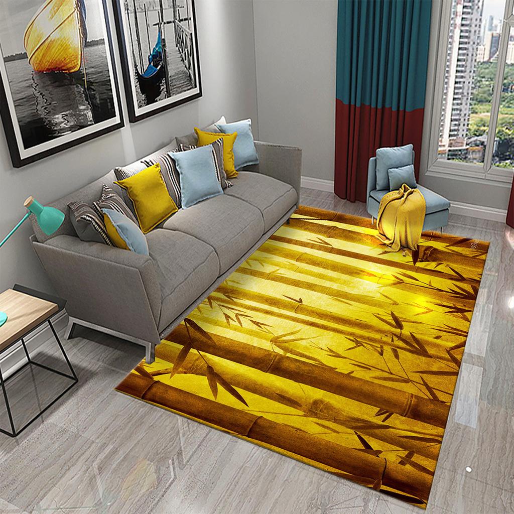 3D Green Bamboo Forest Bamboo Carpet for Bathroom Mat Plants Toilet Rugs Anti-Slip Mat Bedroom Living Room Floor Decor Carpets