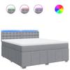 Vidaxl Letto Continentale Con Materasso, Grigio Chiaro, Tessuto, 180X200Cm