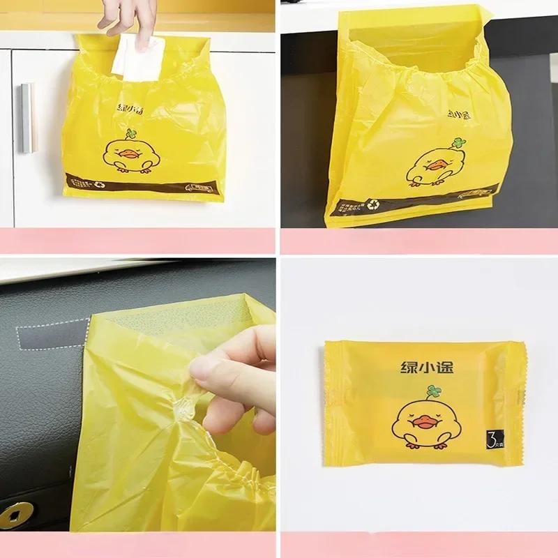Car Mounted Garbage Bag Self-adhesive Disposable Storage Cleaning Bag Foldable Auto Hanging Garbage Bag for Car