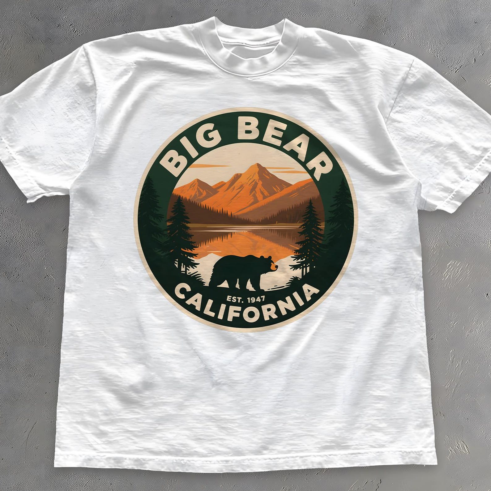 Big Bear California Shirt: Retro Mountain Adventure Unisex T-Shirt 2XL