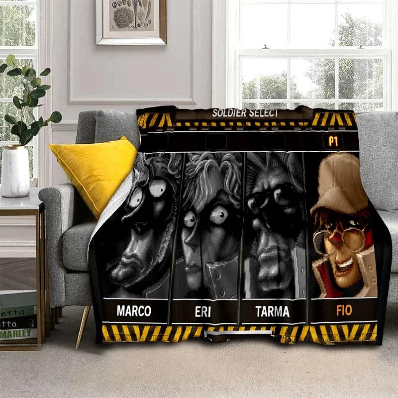 Retro Game Metal Slug Gamer Cartoon Blanket,Soft Throw Blanket for Home Bedroom Bed Sofa Picnic Travel Office Cover Blanket Kids