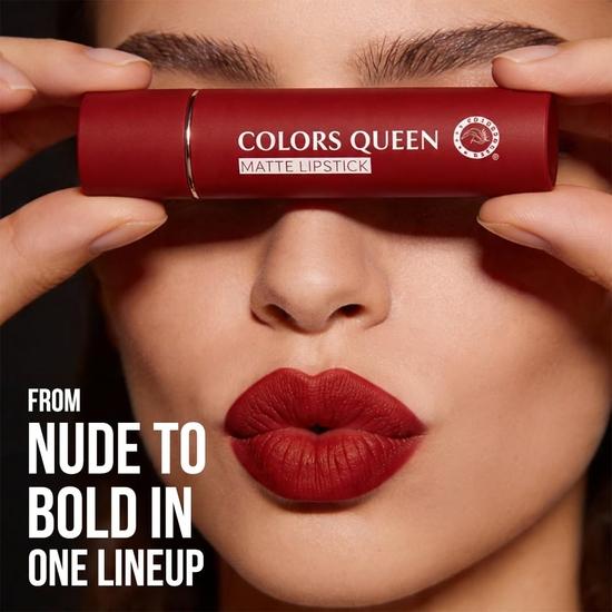 Colors Queen Lippie Creamy Matte Lipstick | Single Swipe Application, Highly Pigmented | Lightweight Lipstick for Women (17 - Snapshot, 5g)