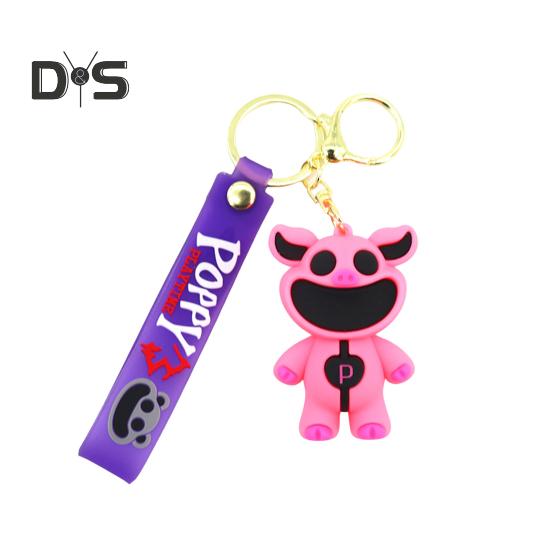 Cartoon Animal Keychain Scary Smiling Design Vibrant Color Keychain 3D  Animal Fun Men Women Backpack Pendant Keychain