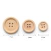 Natural Solid Wood Four-Hole Buttons for Children's Clothing - 15MM Handmade Accessories