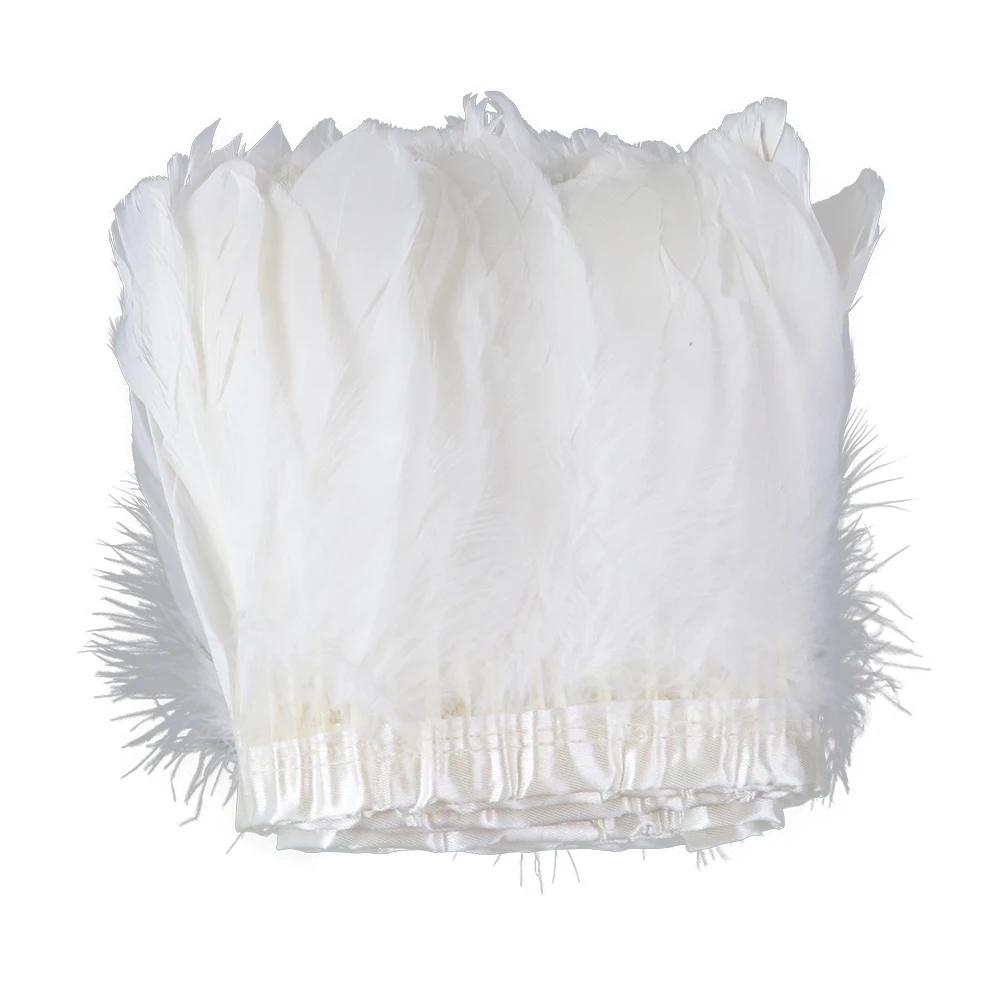 1 Meter Rosa Gänsefedern Besatz 15-20 cm Für Hochzeitskleid Dekoration Nähhandwerk Federlampenmaterial Federband