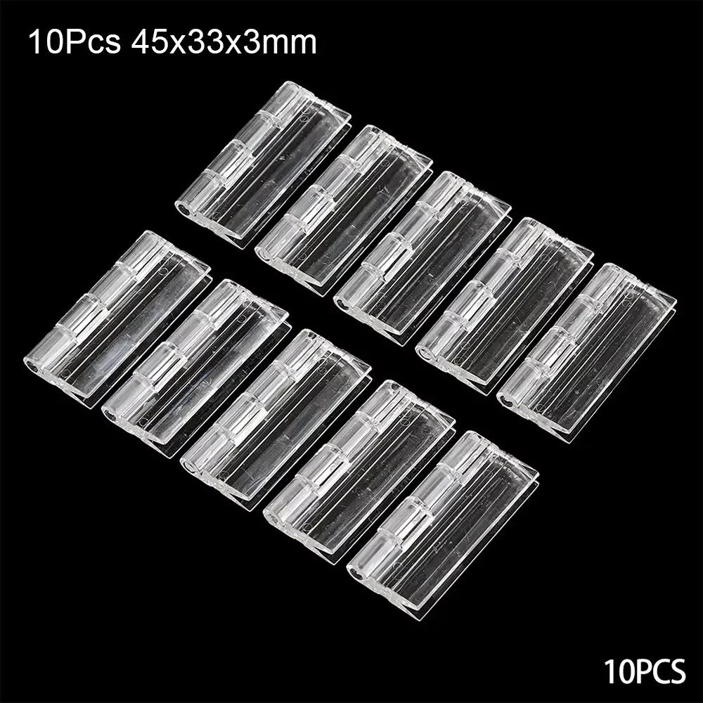 10Pcs New Transparent Folding Hinge Clear Foldable Door Hinges 270 Degree Acrylic Furniture Hardware DIY Cabinet Door Box