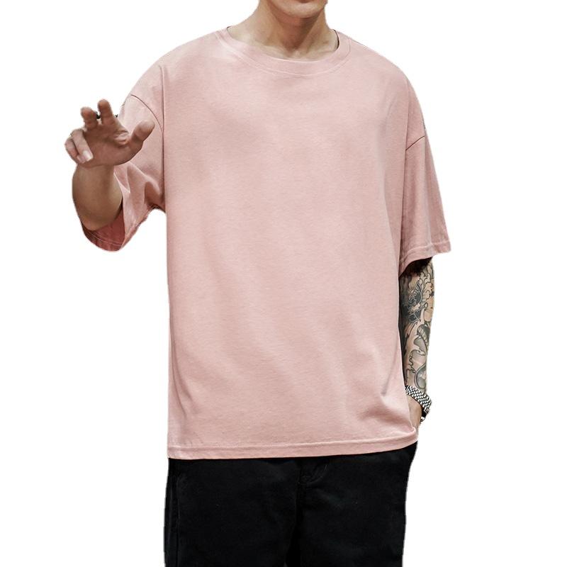 100% Cotton 200gsm Men's Short Sleeve T Shirt  Oversized T Shirt Casual Men's  Top Tees