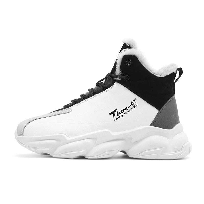 

Уличная обувь для бега, спортивная, повседневная, зимняя, с высоким верхом, хлопковая, мужская, модная, плюшевая, теплая, удобная, противоскользящая, снегоступы 42