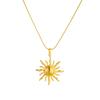 316L Stainless Steel Golden Fashion Sun Pendant Necklace For Women Girl New Concise Solar Neck Chain Jewelry Gift