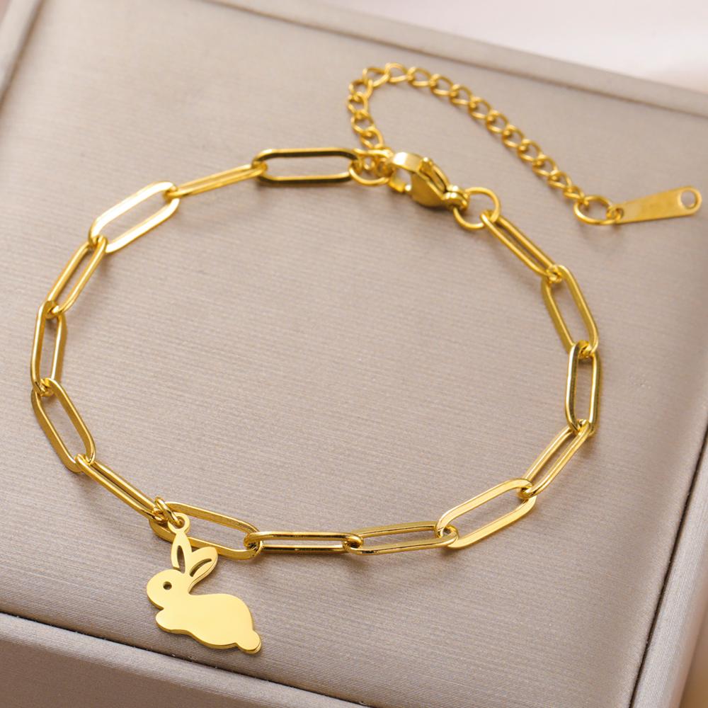 Cazador Stainless Steel Rabbit Cat Elephant Charm Bracelets for Women 2026 Animal Cute Hand Bracelet Jewelry Gift 2026