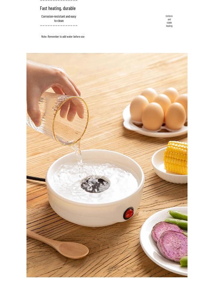 1-Person Multi-Functional Egg Boiler & Steamer with Auto Power-Off