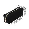 1 PC Solid Color Striped Corduroy Pencil Case Portable Large Capacity Desktop Stationery Storage Student Back-to-School Gift