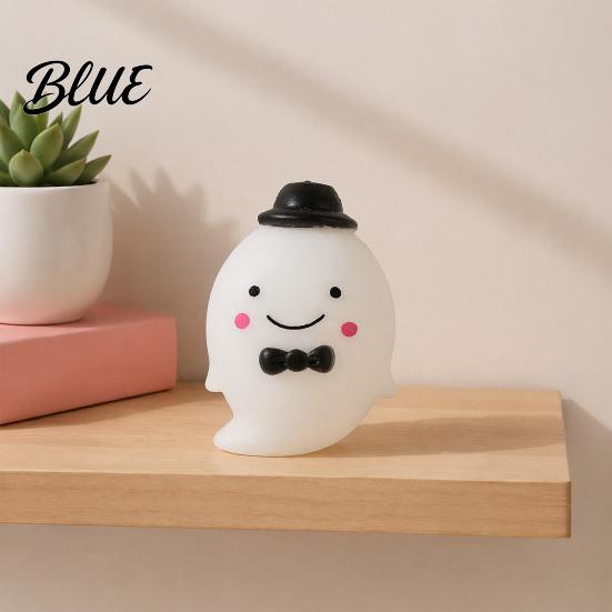 Soft Ghost Toy Halloween Stress Ball Toy Anxiety Relief Squeeze Cartoon Sensory Fidget for Party Favors Decompression
