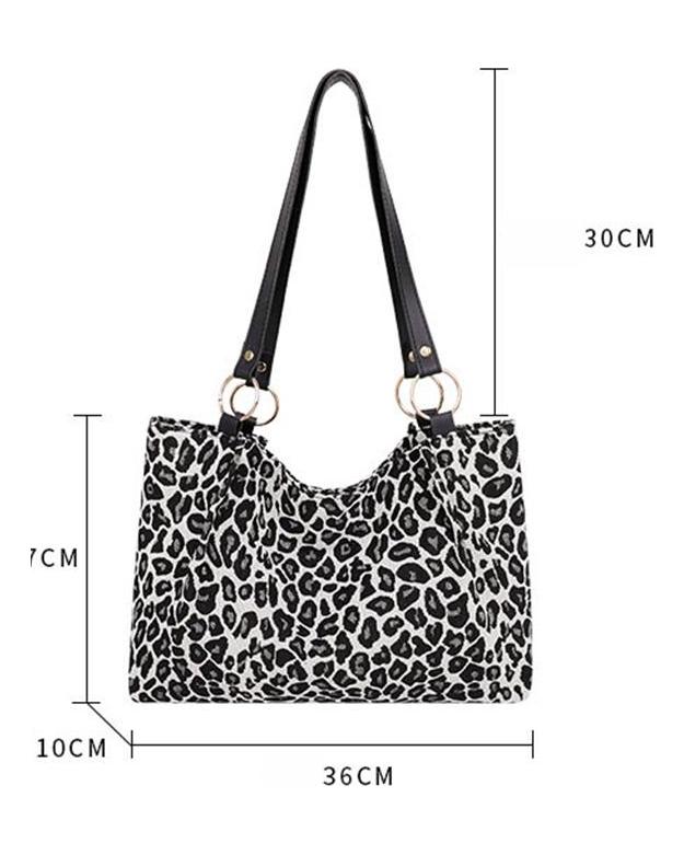 Yogodlns Neue modische Tragetaschen zum Einkaufen und Reisen aus Segeltuch, beliebte Handtaschen für Damen, große Kapazität, Umhängetaschen mit Leopardenmuster