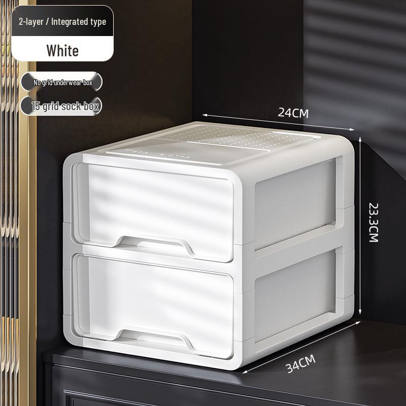 Three-in-One Drawer-Style Underwear, Sock & Panty Organizer Box