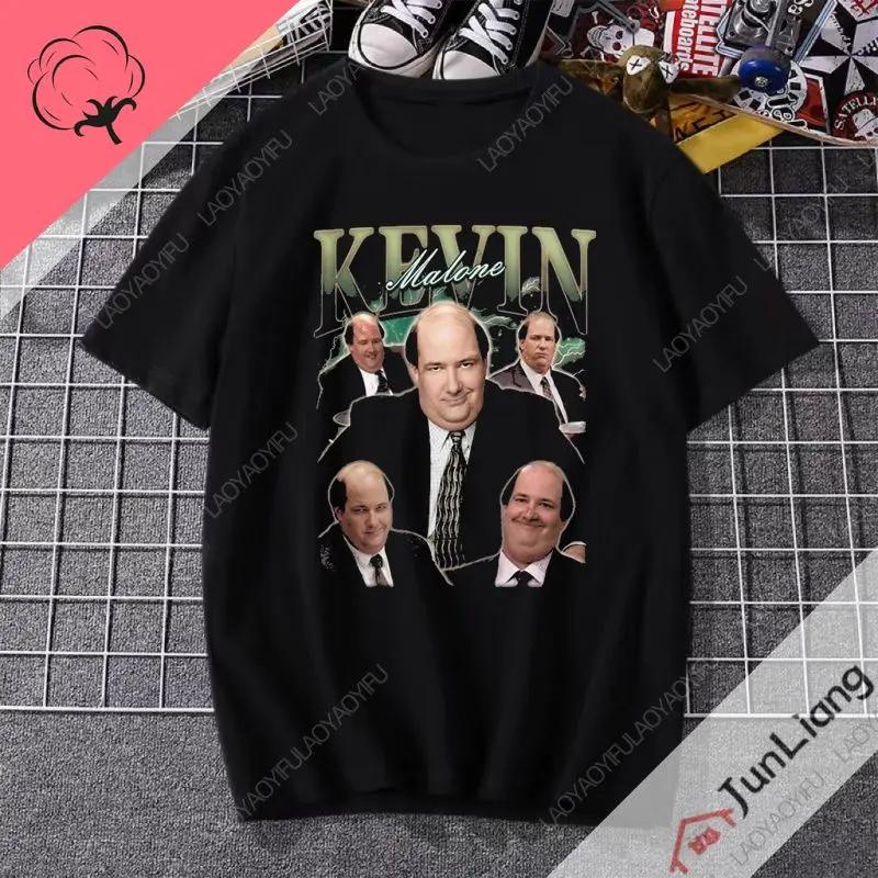 Kevin Malone Office Movie Short Sleeve Crew Neck Loose Tshirt Fun Graphic Print Top Gothic Streetwear