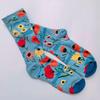French Artistic Oil Painting Series: Colorful Trendy Mid-Calf Cotton Socks for Women