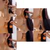 Halloween Pumpkin Skeleton Alloy Earrings With Electric Plating For Cosplay And Party Decor