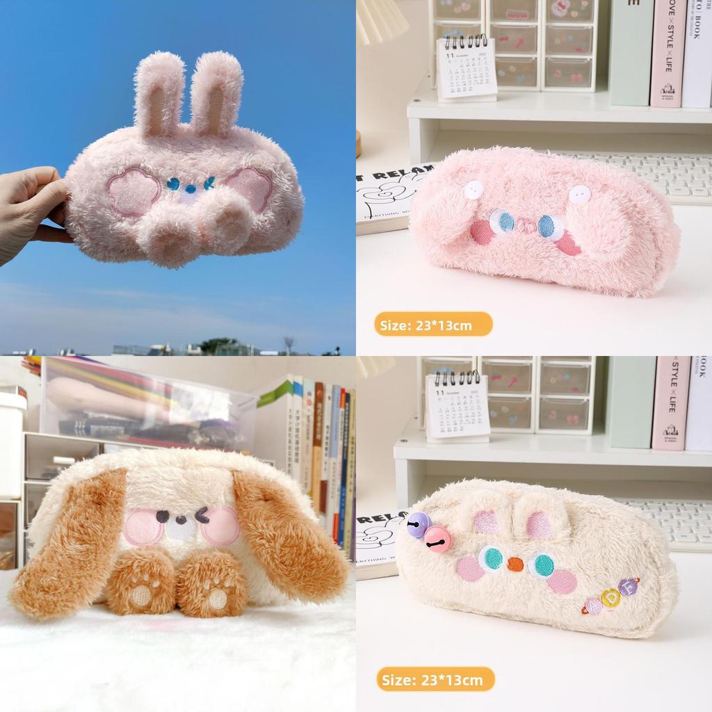 Plush Animal Pencil Case With Cute Embellishments For Girls And Students