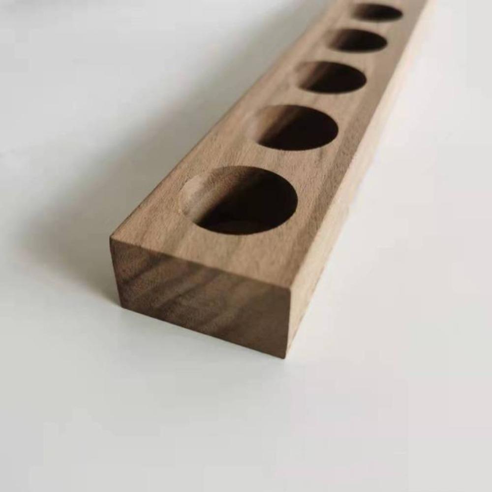 7 Holes Essential Oil Display Stand Wooden Smooth Bottle Storage Rack Space-saving 1 Tier Essential Oils Holder Polish Case