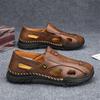 Handmade Summer Men's Sandals Leather Men's Shoes Casual Trekking Sneakers Outdoor Comfortable Breathable Travel Driving Shoes