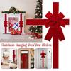 Large Red Bow Ribbon Christmas Front Door Decoration Hanging Bow Wedding Party Traditional Ready Made Door Bow New Year Decor